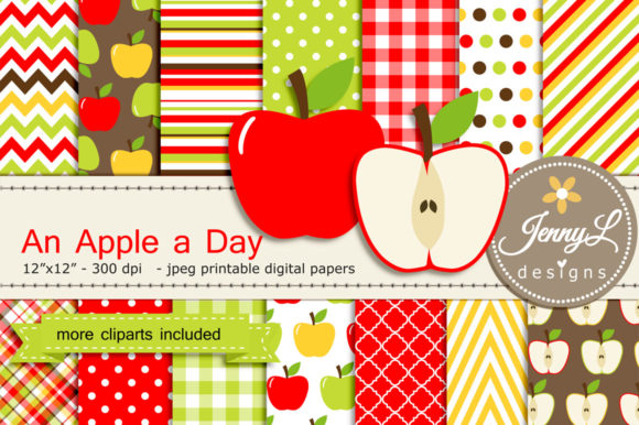 Apple Digital Papers and Clipart for Creative Professionals