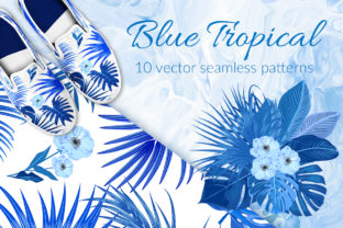 Blue Tropical Vector Seamless Pattern: A Versatile Design for Creative and Commercial Use