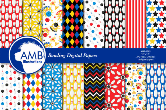 Bowling Night Digital Papers: A Creative Resource for Designers and Enthusiasts