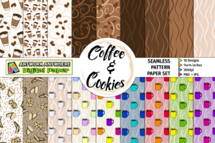 Coffee Cookies Seamless Pattern Papers