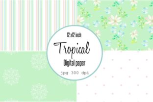 Digital Paper Tropical Flowers