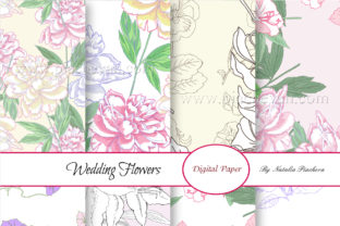Digital Paper with Wedding Flowers