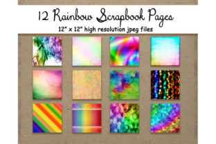 Rainbow Digital Paper 12 Pattern Sheet