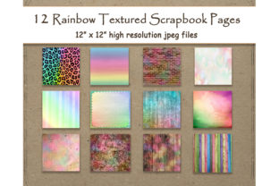 Textured Rainbow Digital Paper 12 Sheet